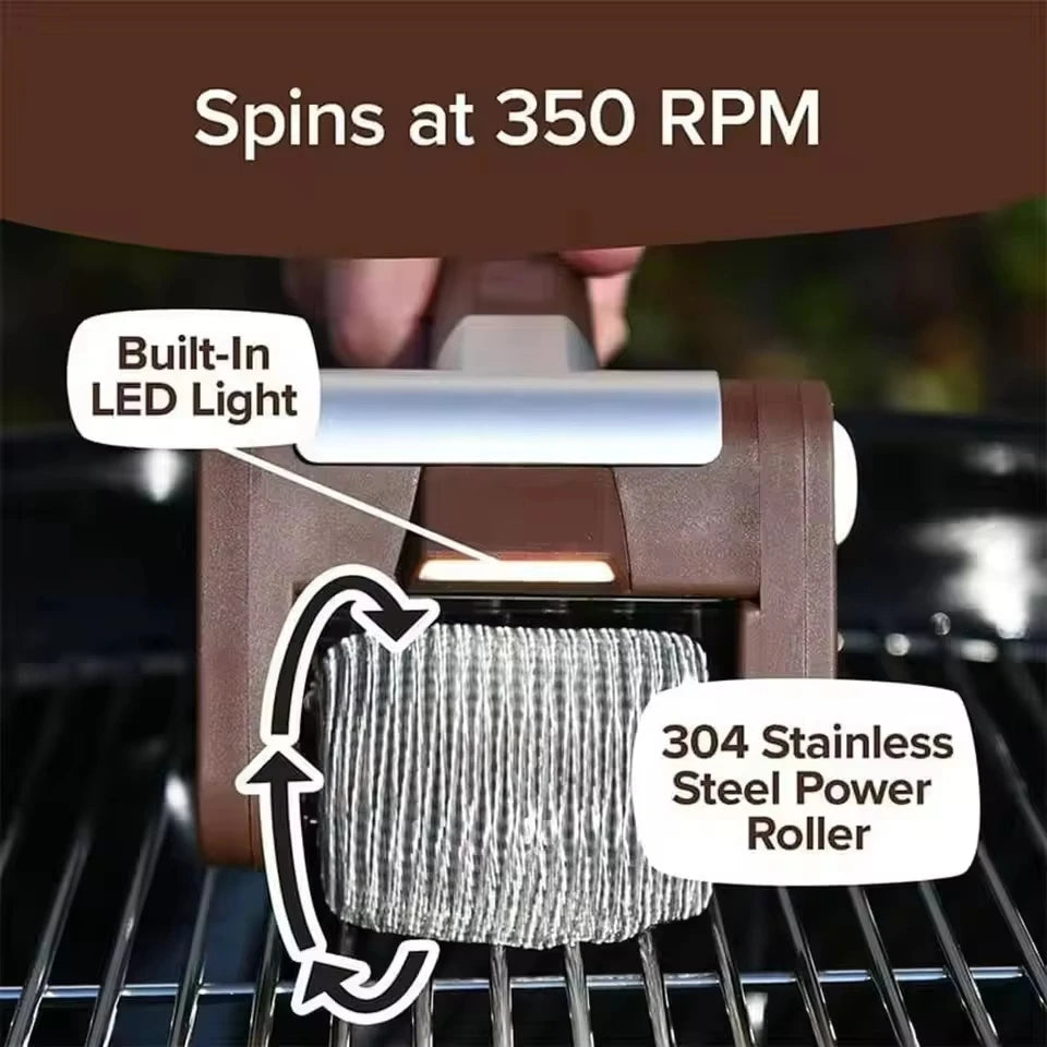 Electric Grill Brush Cleaner - Powerful Cordless BBQ Cleaning Tool