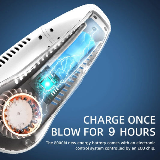 Bladeless Neck Fan with Digital Display