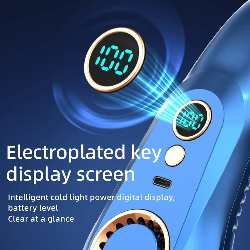 Bladeless Neck Fan with Digital Display