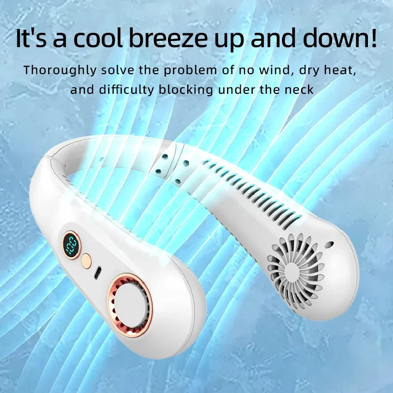 Bladeless Neck Fan with Digital Display