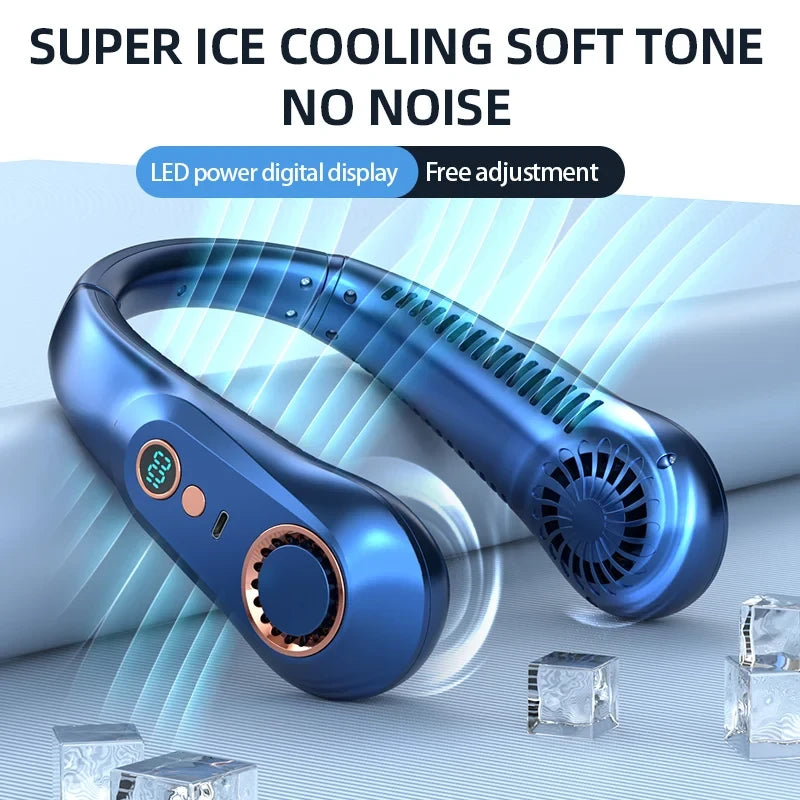 Bladeless Neck Fan with Digital Display