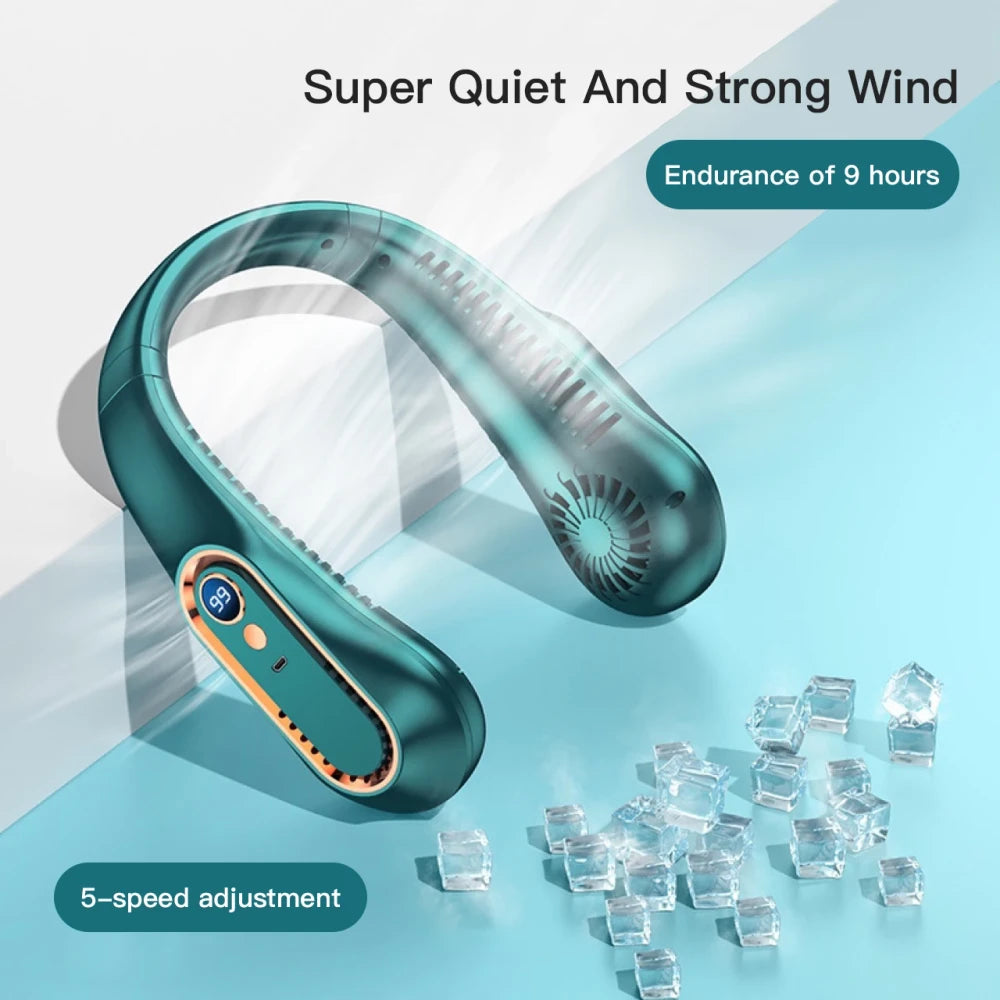 Bladeless Neck Fan with Digital Display